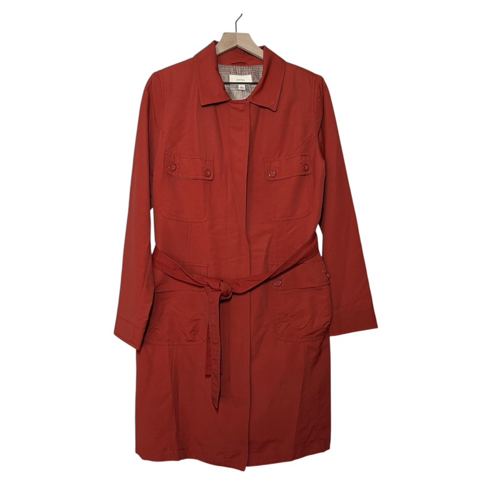 Merona Burnt Orange Rust Trench Coat Jacket - XL